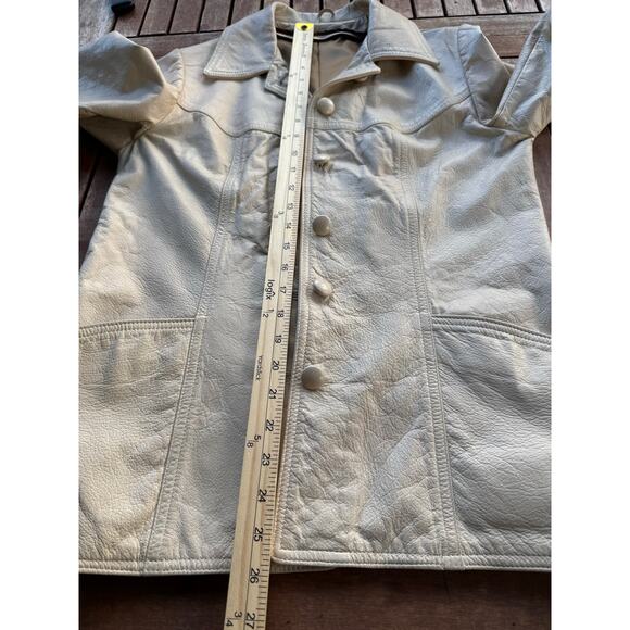 Vintage Leathers by New England USA Beige Deerskin Leather Jacket 8 Mid Western - Picture 7 of 8
